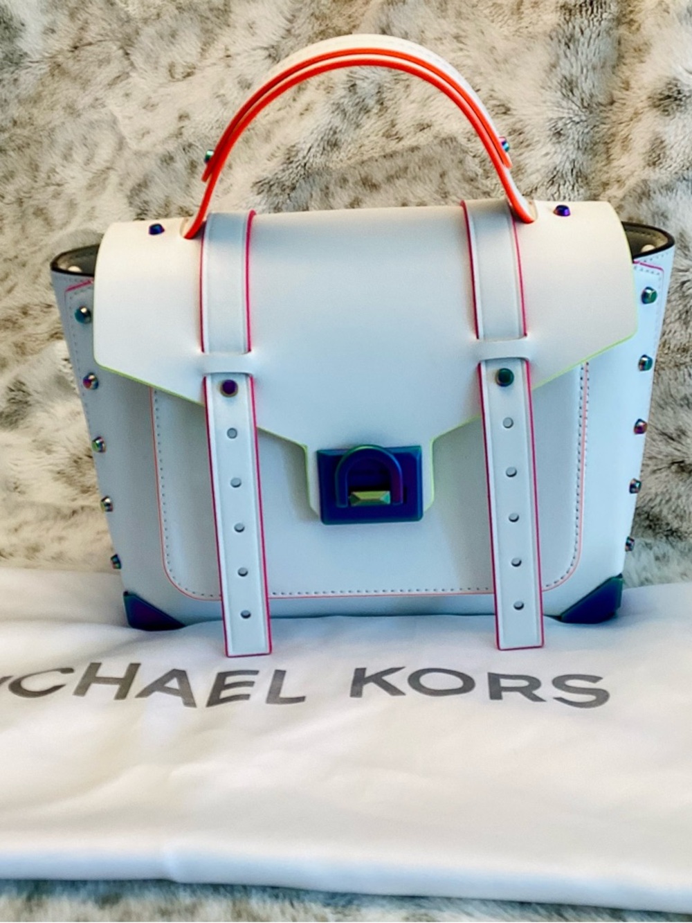 MICHAEL Michael Kors Manhattan Leather Satchel NWT - Picture 9 of 9